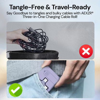 Three-in-One Charging Cable Roll